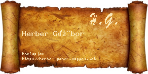 Herber Gábor névjegykártya