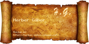 Herber Gábor névjegykártya