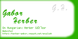 gabor herber business card